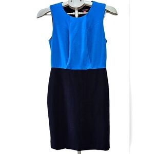 Vince Camuto Bright Blue and Navy Colorblock Sleeveless Dress Size 6P